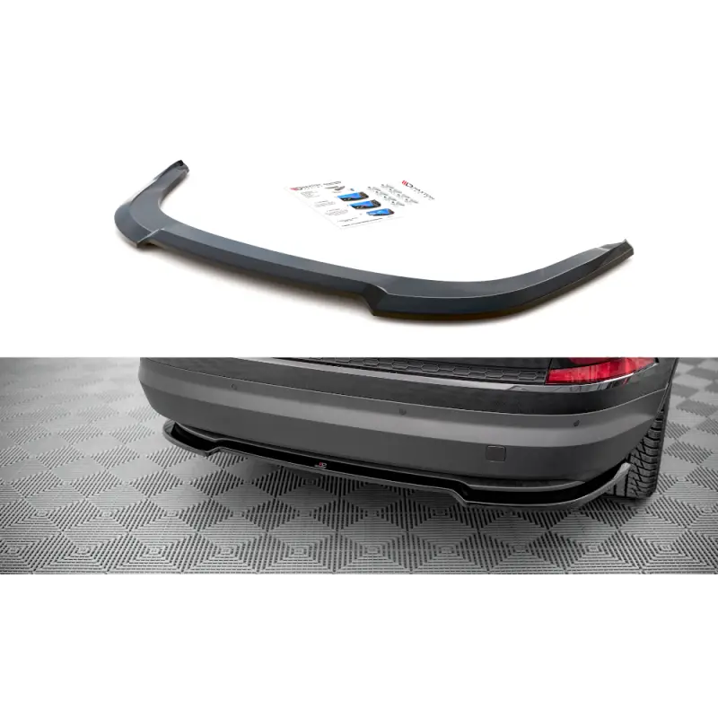 CENTRAL ARRIERE SPLITTER SKODA KODIAQ MK1 FACELIFT - MAXTON DESIGN - FINITION NOIR BRILLANT Usine Directe