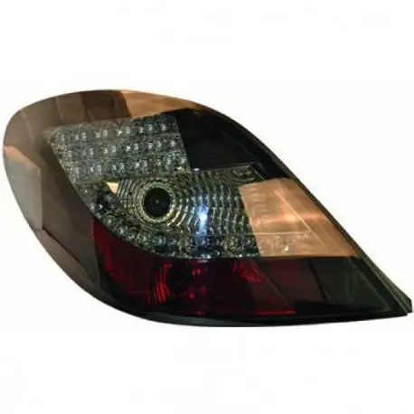 SET DE DEUX FEUX ARRIERES LED DESIGN PEUGEOT 207 (06-12) - MOD 2 - NOIR/FUME - LED - AVEC CLIGNOTANT LED Authentique