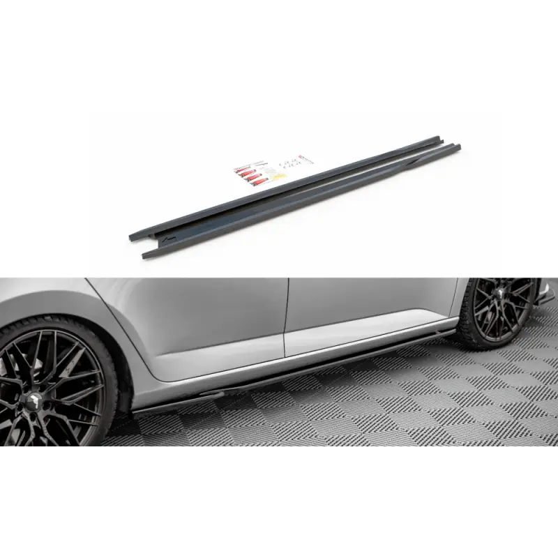 Soldes RAJOUTS DES BAS DE CAISSE SKODA FABIA MK3 - MAXTON DESIGN - FINITION NOIR BRILLANT