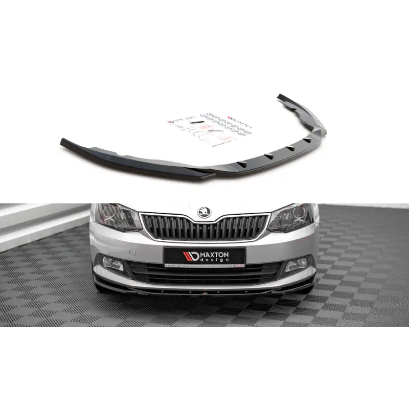 LAME DU PARE-CHOCS AVANT V.2 SKODA FABIA MK3 - MAXTON DESIGN - FINITION NOIR BRILLANT Livraison Gratuite