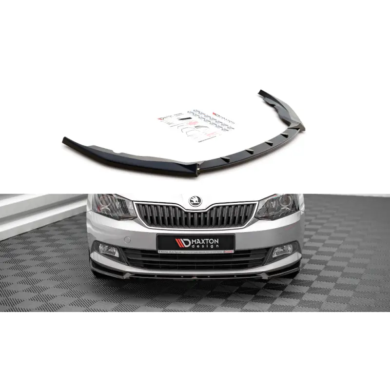 LAME DU PARE-CHOCS AVANT V.1 SKODA FABIA MK3 - MAXTON DESIGN - FINITION NOIR BRILLANT Soldes