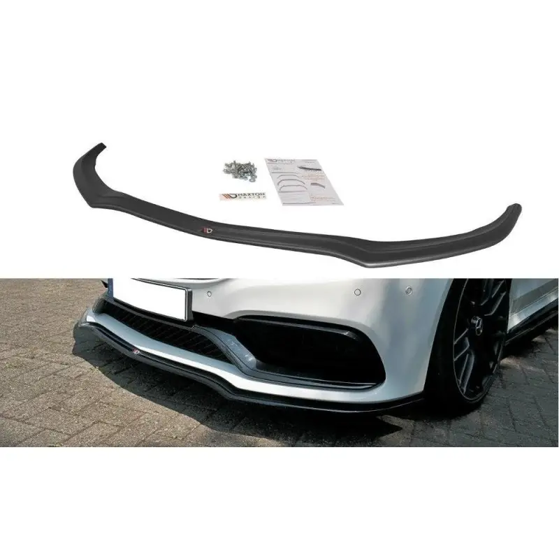 Prix Bas LAME DU PARE-CHOCS AVANT V.1 MERCEDES C-CLASS C205 63AMG COUPE - MAXTON DESIGN - FINITION NOIR BRILLANT