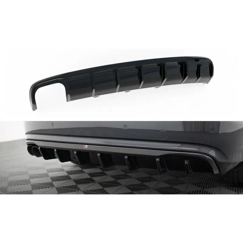 DIFFUSEUR ARRIÈRE COMPLET AUDI A4 B8 FACELIFT (VERSION DOUBLE ÉCHAPPEMENT SIMPLE FACE) - MAXTONDESIGN - FINITION NOIR BRILLANT Populaire