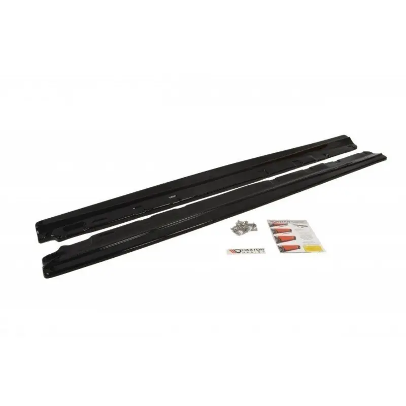 RAJOUTS DES BAS DE CAISSE POUR MERCEDES C-CLASS W204 (APRES FACELIFT) - MAXTON DESIGN - FINITION NOIR BRILLANT Dernière Chance