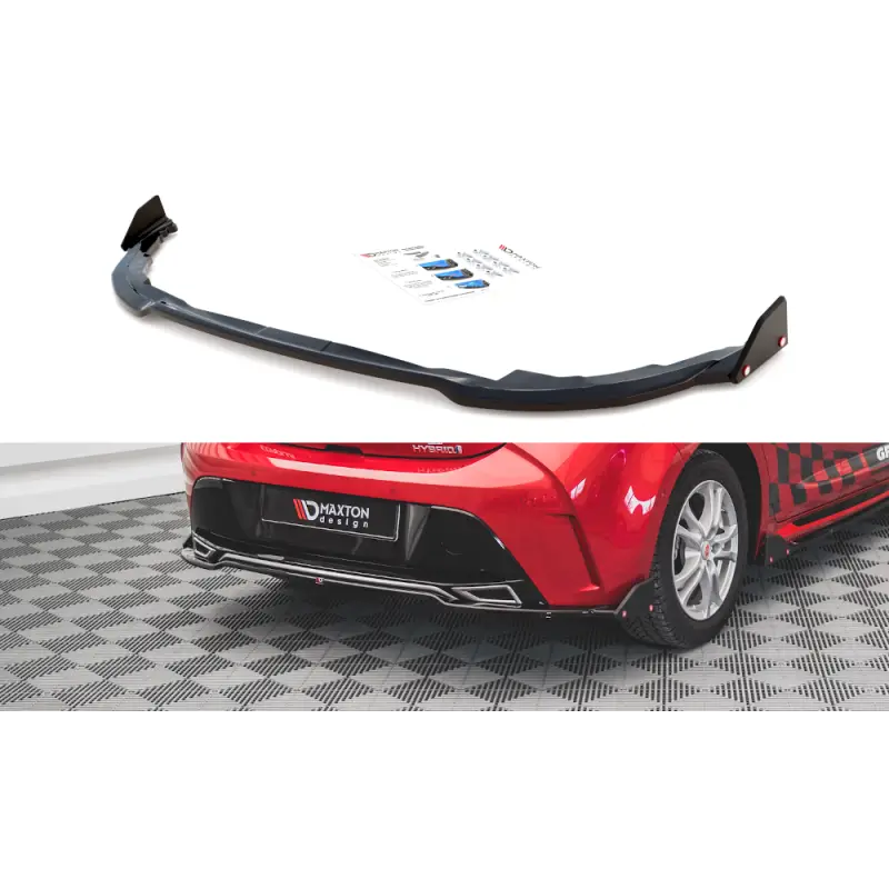 CENTRAL ARRIERE SPLITTER + FLAPSTOYOTA COROLLA GR SPORT HATCHBACK XII - MAXTON DESIGN - FINITION NOIR BRILLANT Soldes