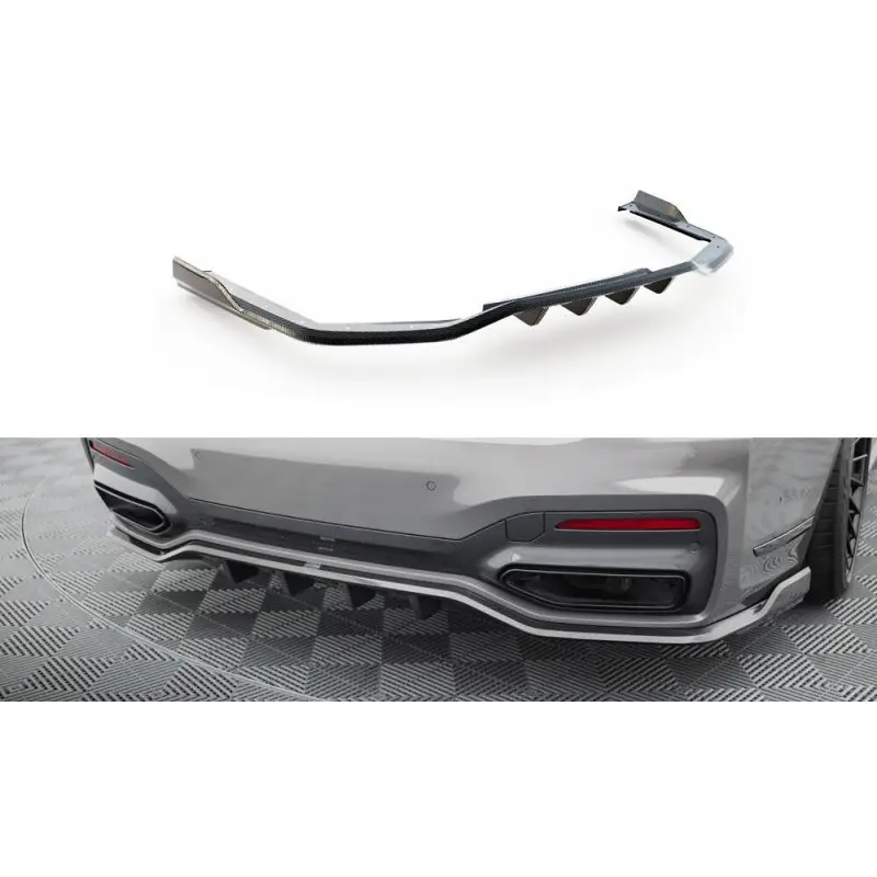 CARBON FIBER REAR SPLITTER BMW 7 M-PACK G11 FACELIFT - MAXTONDESIGN - CARBON VERITABLE Livraison Express