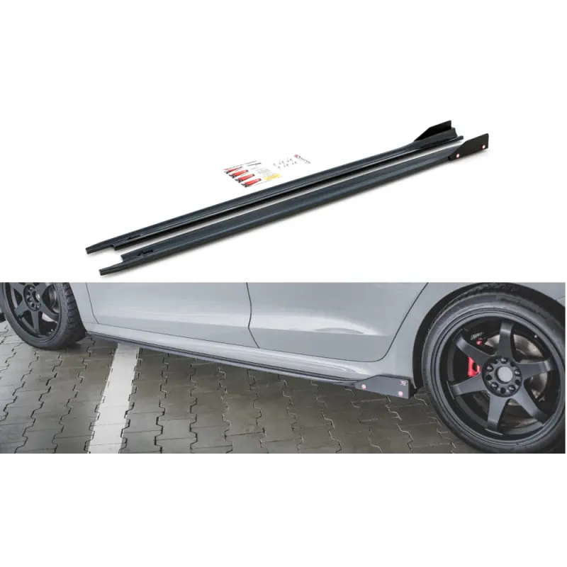 Solde RAJOUTS DES BAS DE CAISSE V.2 SKODA OCTAVIA RS MK4 - MAXTON DESIGN - FINITION NOIR BRILLANT