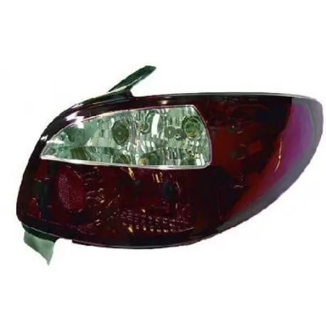 SET DE DEUX FEUX ARRIERES DESIGN PEUGEOT 206 (98-05) - MOD 2 -ROUGE/BLANC -3/5 PORTES Bon Plan