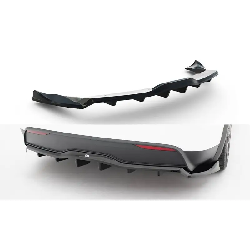 Vente Directe ARRIERE SPLITTER (AVEC UNE BARRE VERTICALE) V.2 TESLA MODEL X MK1 FACELIFT - MAXTONDESIGN - FINITION NOIR BRILLANT