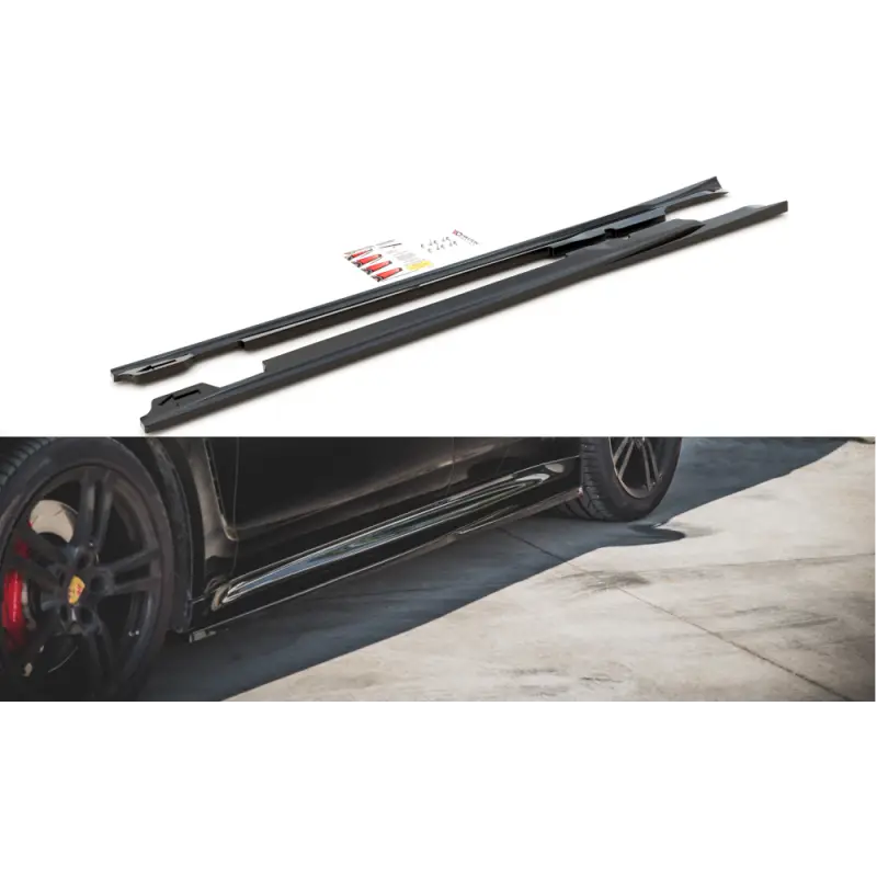 RAJOUTS DES BAS DE CAISSE V.1 PORSCHE PANAMERA TURBO 970 FACELIFT - MAXTON DESIGN - FINITION NOIR BRILLANT Petit Prix