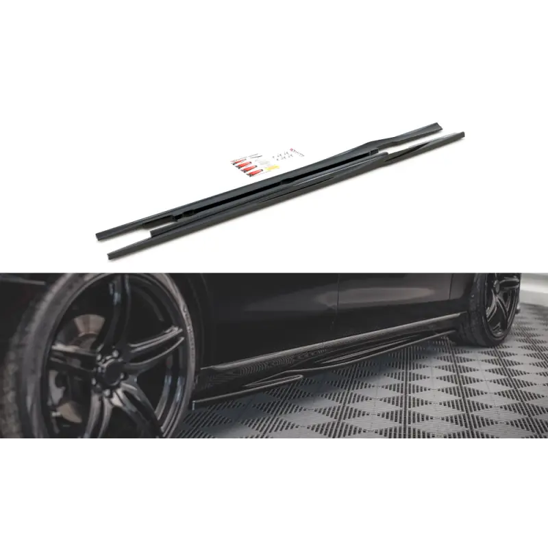 Nouvel Arrivage RAJOUTS DES BAS DE CAISSE MERCEDES-BENZ E W213 - MAXTON DESIGN - FINITION NOIR BRILLANT