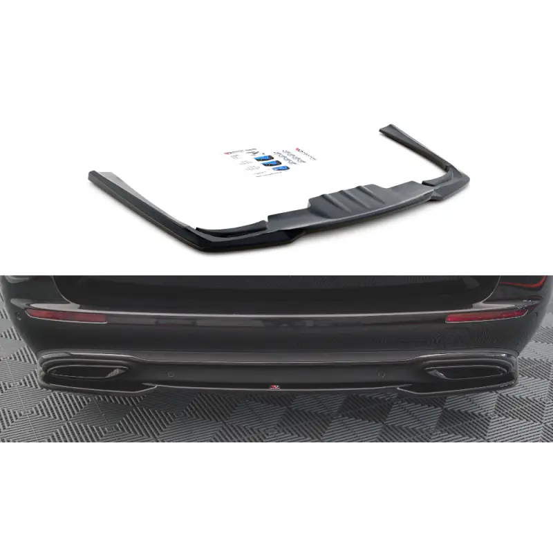 Remise CENTRAL ARRIERE SPLITTER MERCEDES-BENZ E W213 - MAXTON DESIGN - FINITION NOIR BRILLANT