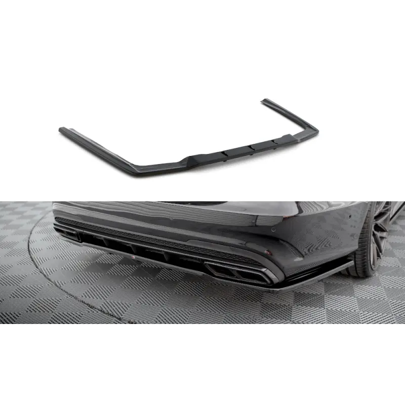 Paiement Sécurisé CENTRAL ARRIERE SPLITTER (AVEC UNE BARRE VERTICALE) MERCEDES-BENZ E63 AMG SEDAN W212 FACELIFT - MAXTON DESIGN - FINITION NOIR BR