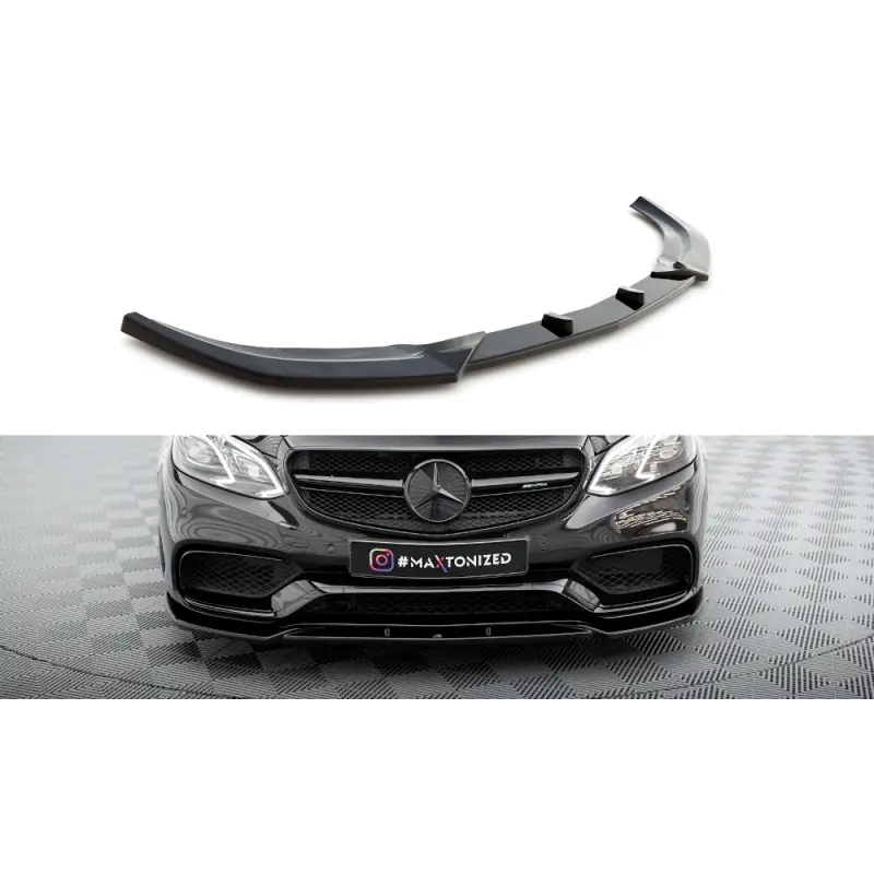 LAME DU PARE-CHOCS AVANT MERCEDES-BENZ E63 AMG SEDAN W212 FACELIFT - MAXTON DESIGN - FINITION NOIR BRILLANT Populaire