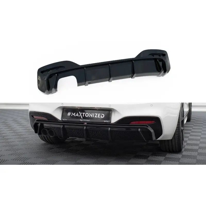 Réduction DIFFUSEUR ARRIERE COMPLET BMW SERIE 1 M-PACK F20 LCI (VERSION DOUBLE ÉCHAPPEMENT GAUCHE) - MAXTONDESIGN - FINITION NOIR BRIL