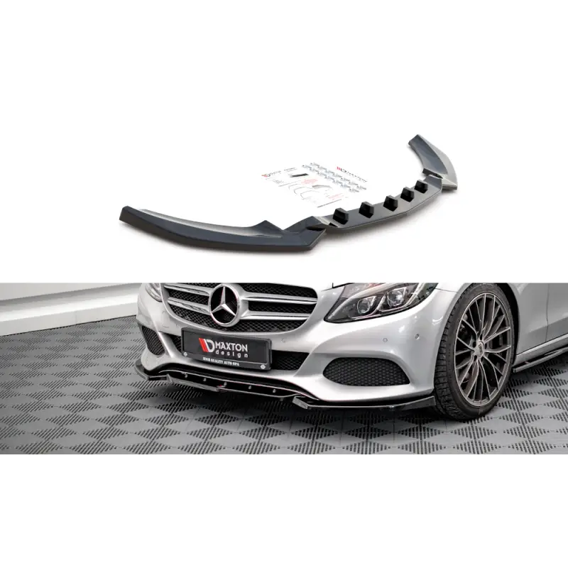 LAME DU PARE-CHOCS AVANT MERCEDES-BENZ C W205 - MAXTON DESIGN - FINITION NOIR BRILLANT Petit Prix