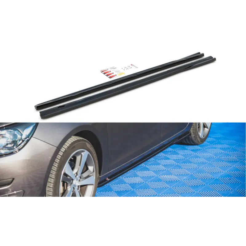 Pas Cher RAJOUTS DES BAS DE CAISSE PEUGEOT 308 MK2 FACELIFT - MAXTON DESIGN - FINITION NOIR BRILLANT