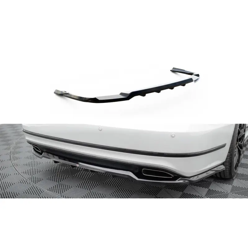 CENTRAL ARRIERE SPLITTER (AVEC UNE BARRE VERTICALE) VOLKSWAGEN PASSAT GT B8 FACELIFT USA - MAXTONDESIGN - FINITION NOIR BRILLANT Satisfait Ou Remboursé