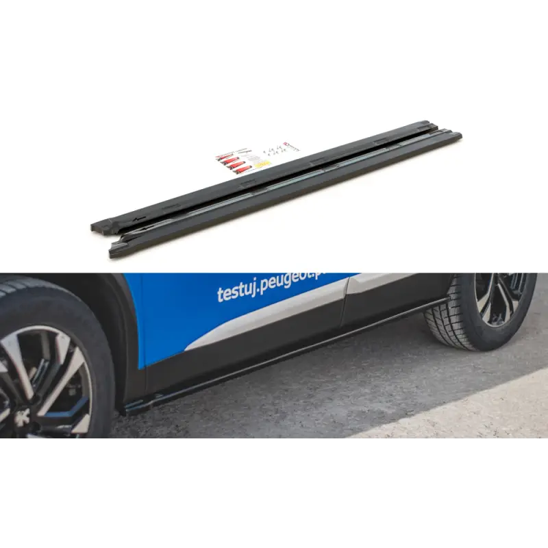 Prix Bas RAJOUTS DES BAS DE CAISSE PEUGEOT 2008 MK2 - MAXTON DESIGN - FINITION NOIR BRILLANT