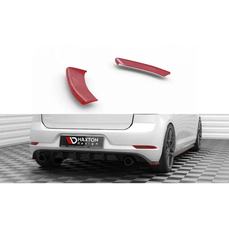 LAMES DE PARE-CHOCS ARRIERE LATERALES V.2 VOLKSWAGEN GOLF GTI MK7 FACELIFT - MAXTONDESIGN - FINITION NOIR BRILLANT Prix Réduit