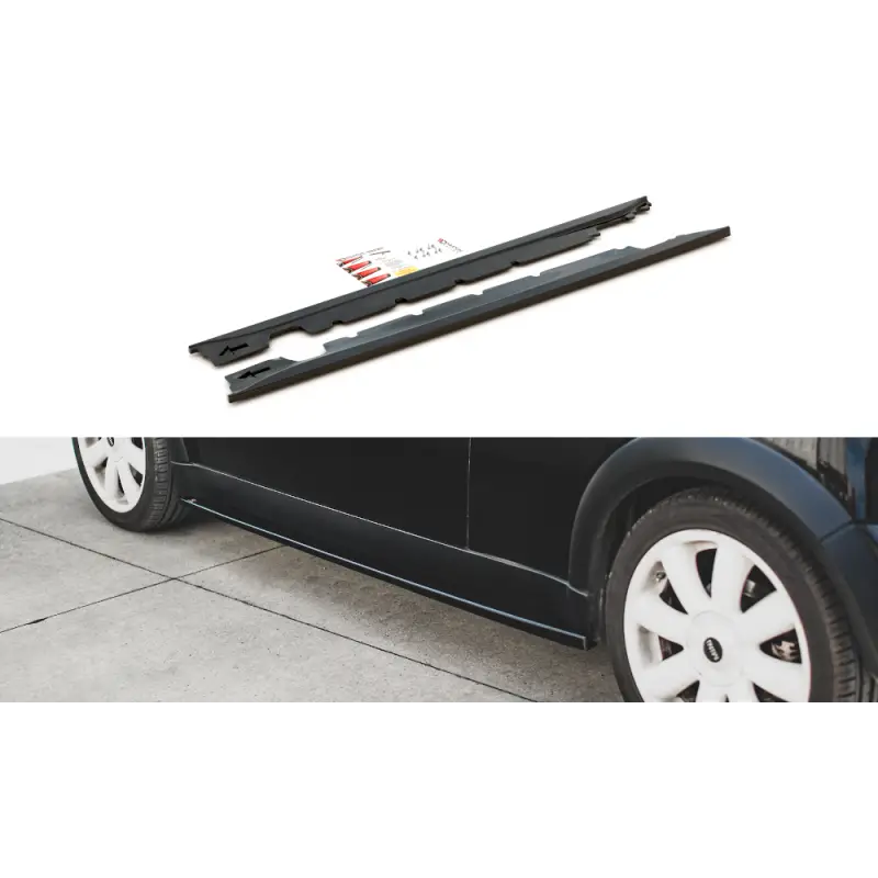RAJOUTS DES BAS DE CAISSE MINI COOPER / ONE R50 - MAXTON DESIGN - FINITION NOIR BRILLANT Promotion