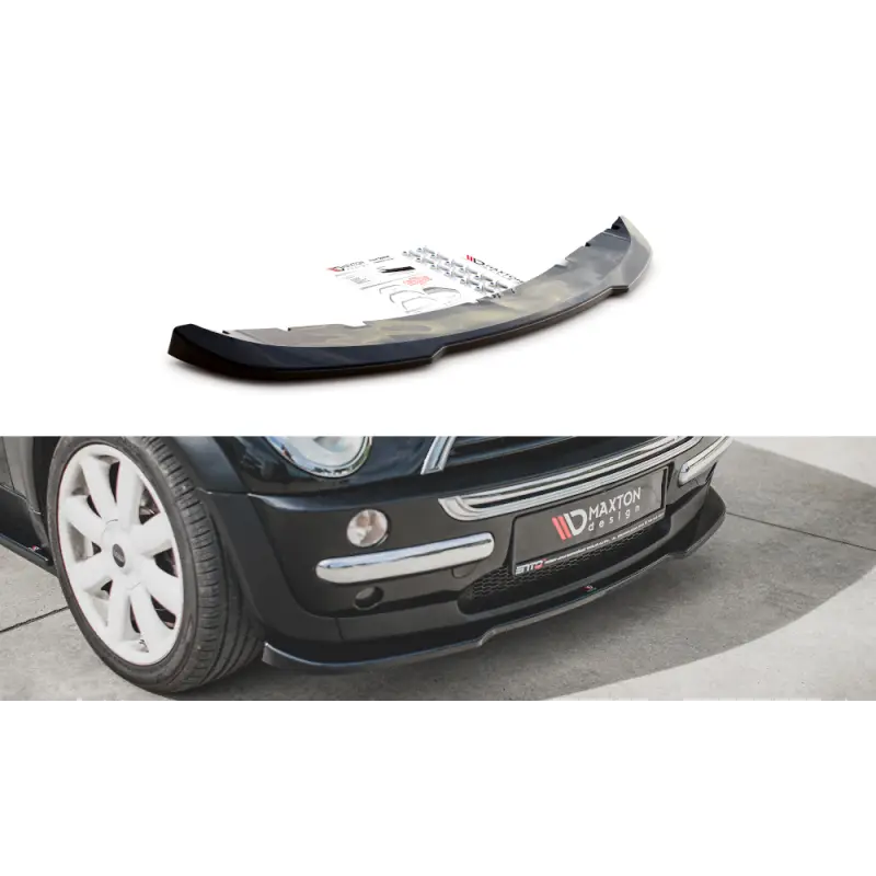LAME DU PARE-CHOCS AVANT MINI COOPER / ONE R50- MAXTON DESIGN - FINITION NOIR BRILLANT Prix Cassé