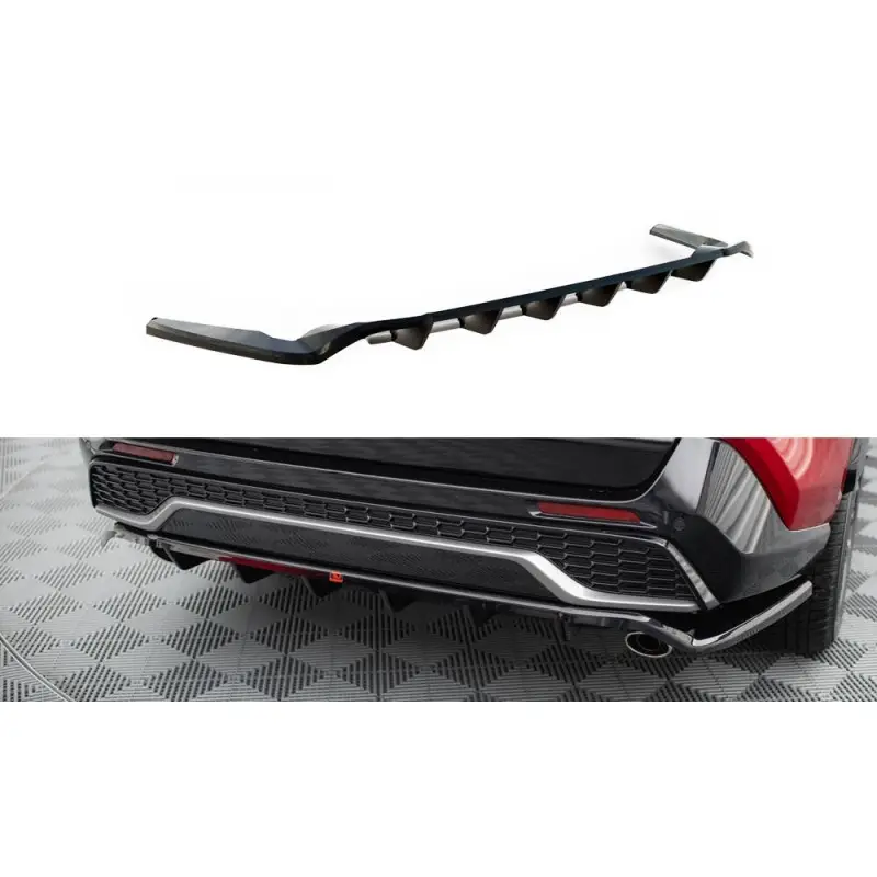 CENTRAL ARRIERE SPLITTER (AVEC UNE BARRE VERTICALE) TOYOTA RAV4 GR SPORT MK5 - MAXTONDESIGN - FINITION NOIR BRILLANT Top Vente