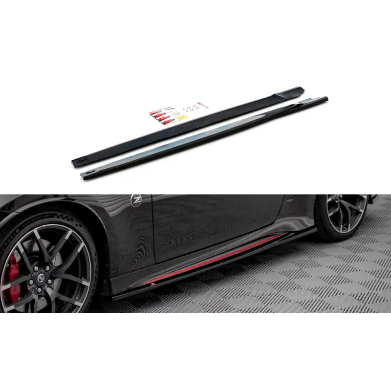RAJOUTS DES BAS DE CAISSE V.2 NISSAN 370Z NISMO FACELIFT - MAXTON DESIGN - FINITION NOIR BRILLANT Top Vente