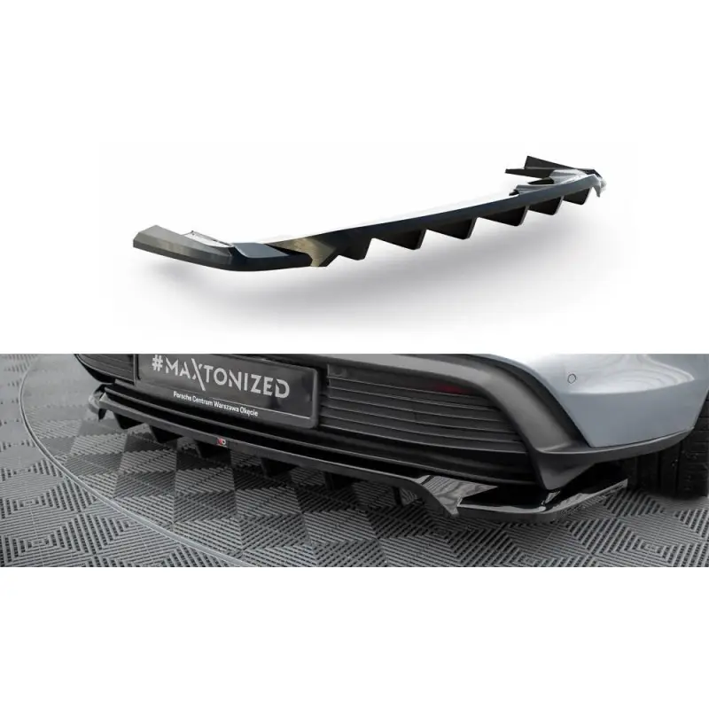 Nouvelle Collection CENTRAL ARRIERE SPLITTER (AVEC UNE BARRE VERTICALE) PORSCHE TAYCAN / TAYCAN 4 / TAYCAN 4S / TAYCAN GTS MK1- MAXTONDESIGN - FIN