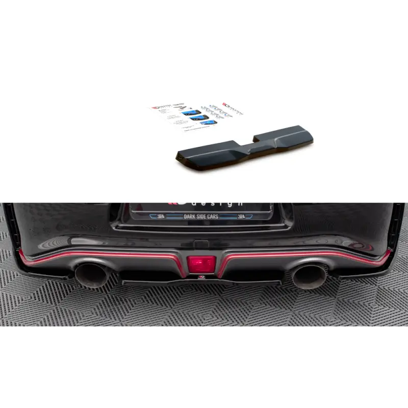 Nouvel Arrivage CENTRAL ARRIERE SPLITTER NISSAN 370Z NISMO FACELIFT - MAXTON DESIGN - FINITION NOIR BRILLANT