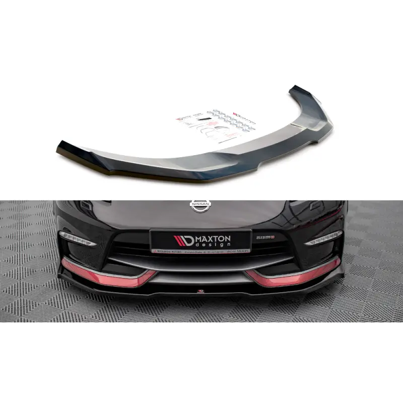 Remise LAME DU PARE-CHOCS AVANT V.1 NISSAN 370Z NISMO FACELIFT - MAXTON DESIGN - FINITION NOIR BRILLANT