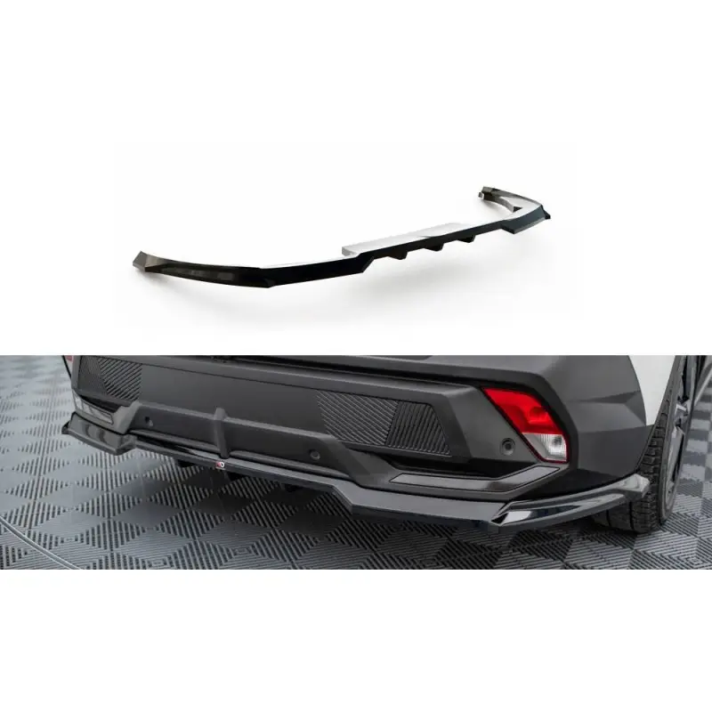 CENTRAL ARRIERE SPLITTER (AVEC UNE BARRE VERTICALE) PEUGEOT 408 MK1 - MAXTONDESIGN - FINITION NOIR BRILLANT Usine Directe