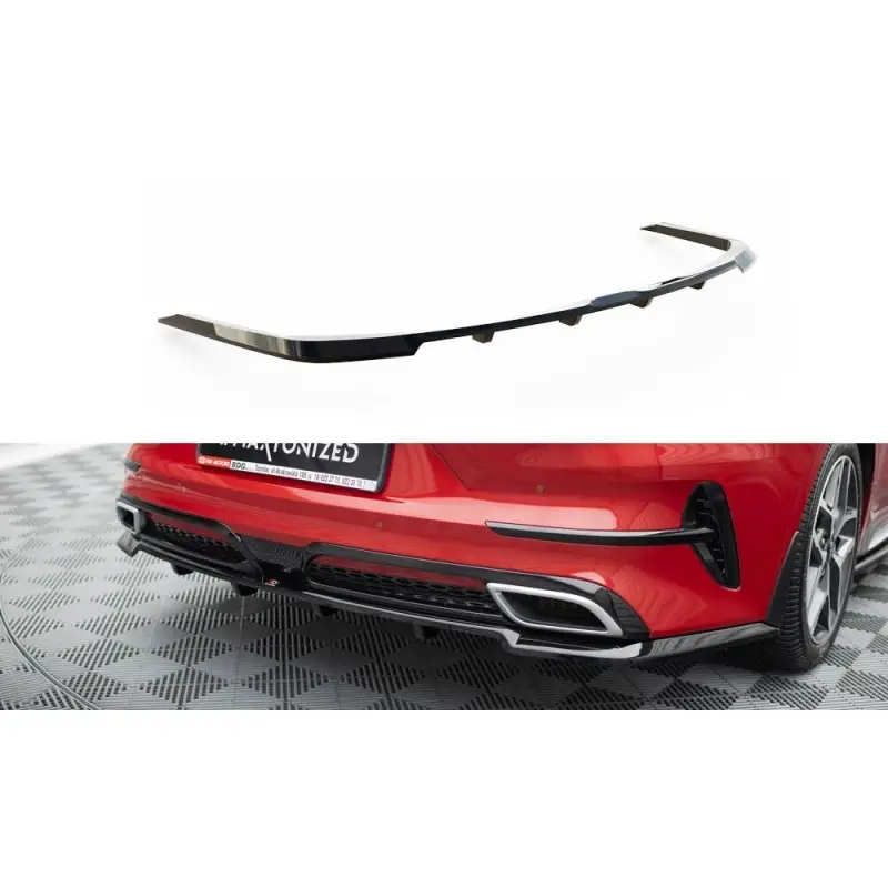 CENTRAL ARRIERE SPLITTER (AVEC UNE BARRE VERTICALE) KIA PROCEED GT-LINE MK1- MAXTONDESIGN - FINITION NOIR BRILLANT Achetez Aujourd’hui
