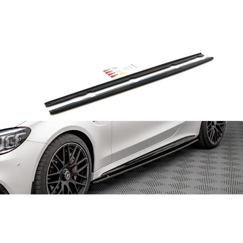 RAJOUTS DES BAS DE CAISSE V.1 MERCEDES-AMG C 63AMG COUPE C205 FACELIFT - MAXTON DESIGN - FINITION NOIR BRILLANT Meilleur Choix
