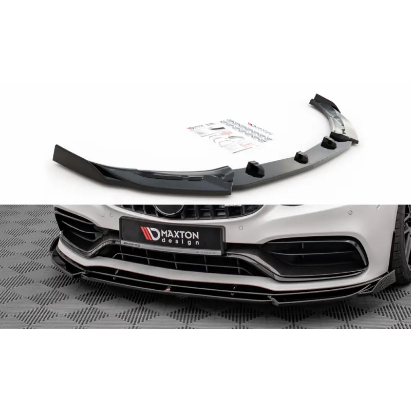 LAME DU PARE-CHOCS AVANT V.2 MERCEDES-AMG C63 COUPE C205 FACELIFT - MAXTON DESIGN - FINITION NOIR BRILLANT Populaire