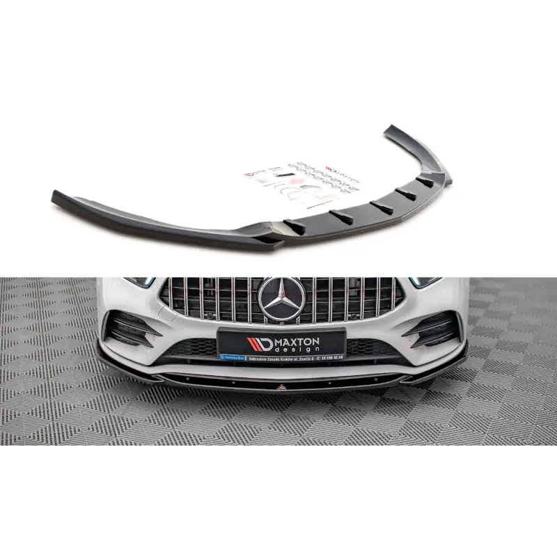 Bon Plan LAME DU PARE-CHOCS AVANT V.5 MERCEDES A35 AMG / AMG-LINE W177- MAXTON DESIGN - FINITION NOIR BRILLANT
