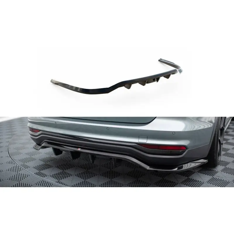 Prix Cassé CENTRAL ARRIERE SPLITTER (AVEC UNE BARRE VERTICALE) AUDI A6 ALLROAD C8 - MAXTONDESIGN - FINITION NOIR BRILLANT