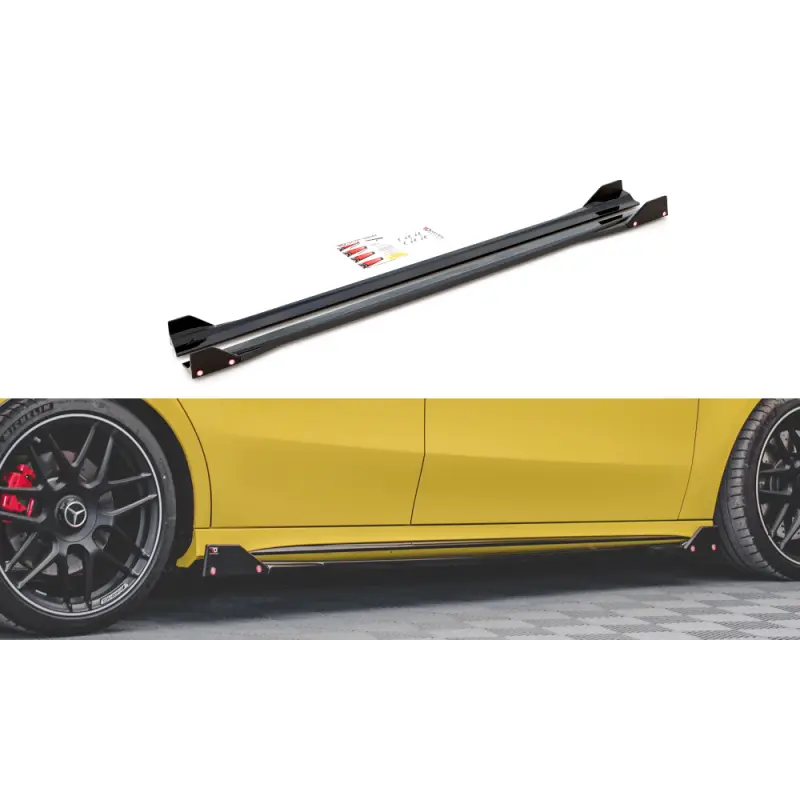 RAJOUTS DES BAS DE CAISSE V.2 MERCEDES-AMG A45 S - MAXTON DESIGN - FINITION NOIR BRILLANT Retour Gratuit