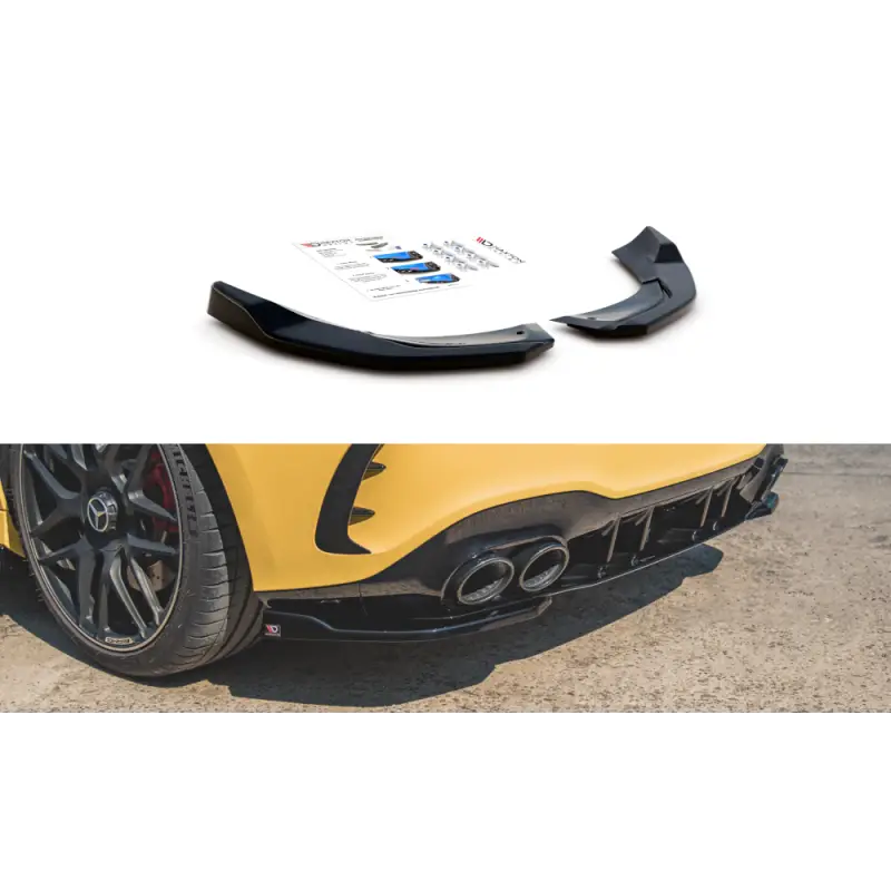 Offre Limitée LAMES DE PARE-CHOCS ARRIÈRE LATÉRALES MERCEDES-AMG A 45 S W177 - MAXTON DESIGN - FINITION NOIR BRILLANT