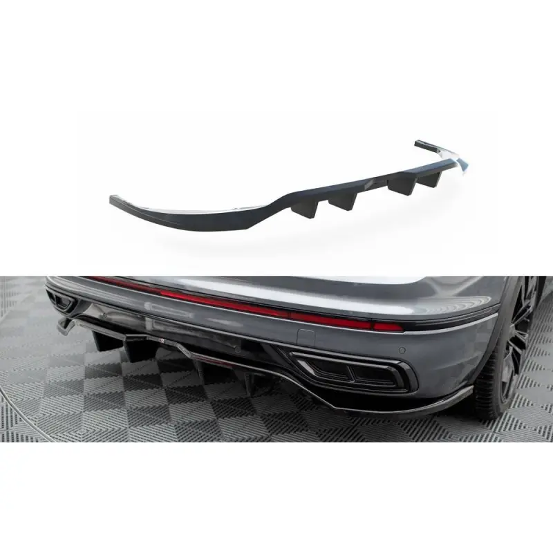 Retour Gratuit CENTRAL ARRIERE SPLITTER (AVEC UNE BARRE VERTICALE) VOLKSWAGEN TIGUAN ALLSPACE R-LINE MK2 FACELIFT - MAXTONDESIGN - FINITION NOI