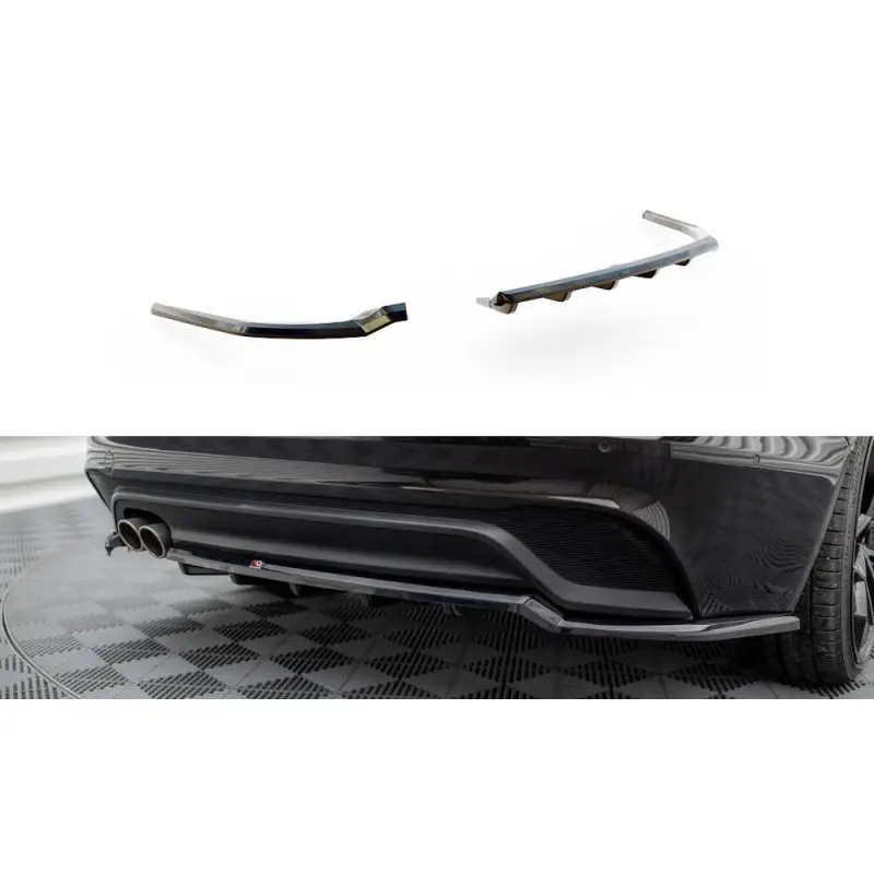 CENTRAL ARRIERE SPLITTER (AVEC UNE BARRE VERTICALE) JAGUAR XE X760 FACELIFT - MAXTONDESIGN - FINITION NOIR BRILLANT Meilleure Vente