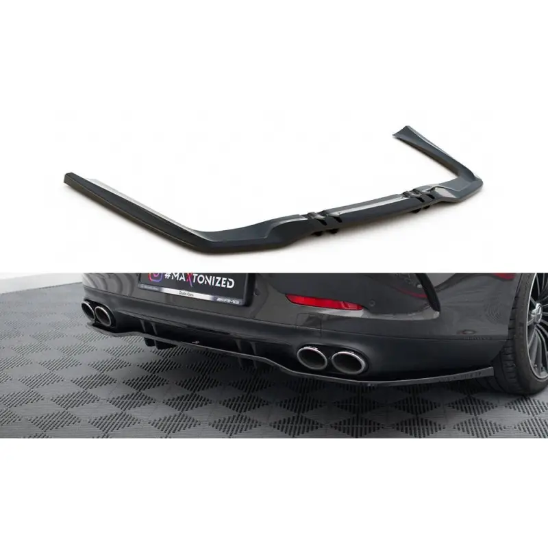 CENTRAL ARRIERE SPLITTER (AVEC UNE BARRE VERTICALE) MERCEDES-AMG 53 4 DOOR COUPE - MAXTON DESIGN - FINITION NOIR BRILLANT Commander Maintenant