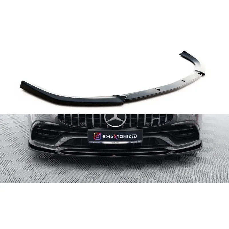 Meilleur Choix LAME DU PARE-CHOCS AVANT V.2 MERCEDES-AMG GT 53 4-DOOR COUPE - MAXTON DESIGN - FINITION NOIR BRILLANT