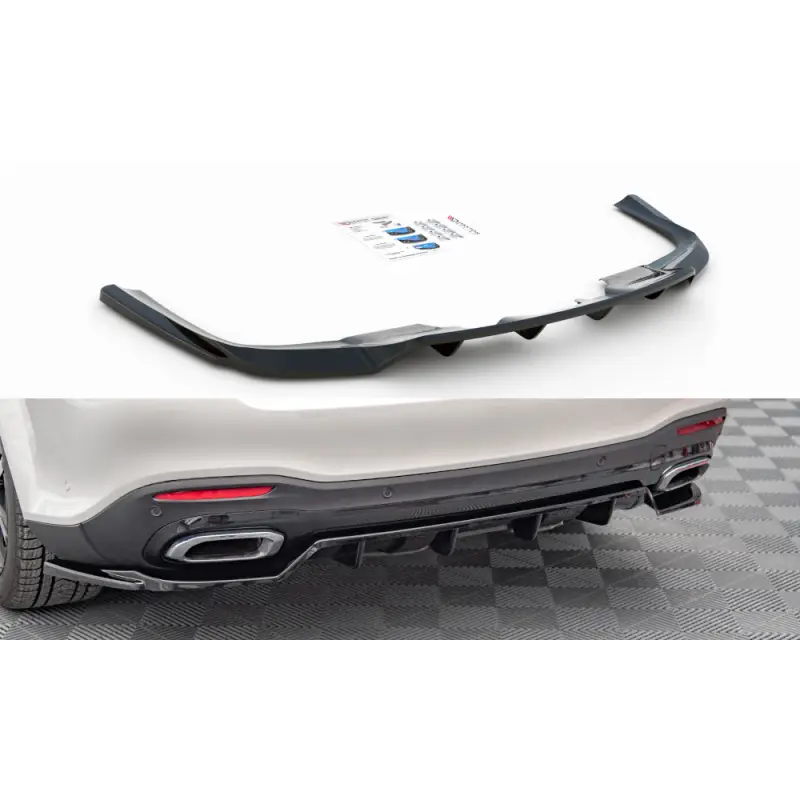 Soldes CENTRAL ARRIERE SPLITTER (AVEC UNE BARRE VERTICALE) MERCEDES-BENZ GLS AMG-LINE X167 - MAXTON DESIGN - FINITION NOIR BRILLANT