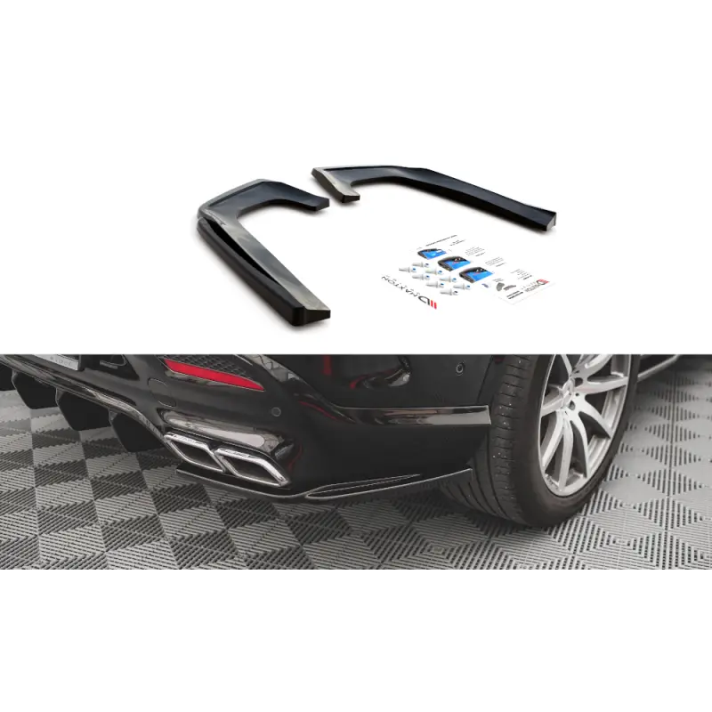 LAMES DE PARE-CHOCS ARRIÈRE LATÉRALES V.1 MERCEDES-BENZ GLE COUPE 63AMG C292 - MAXTON DESIGN - FINITION NOIR BRILLANT Paiement Sécurisé