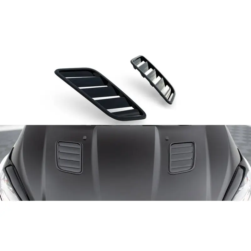 Authentique PRISE D'AIR CAPOT FORD FIESTA ST MK7 FACELIFT - MAXTONDESIGN - FINITION NOIR BRILLANT