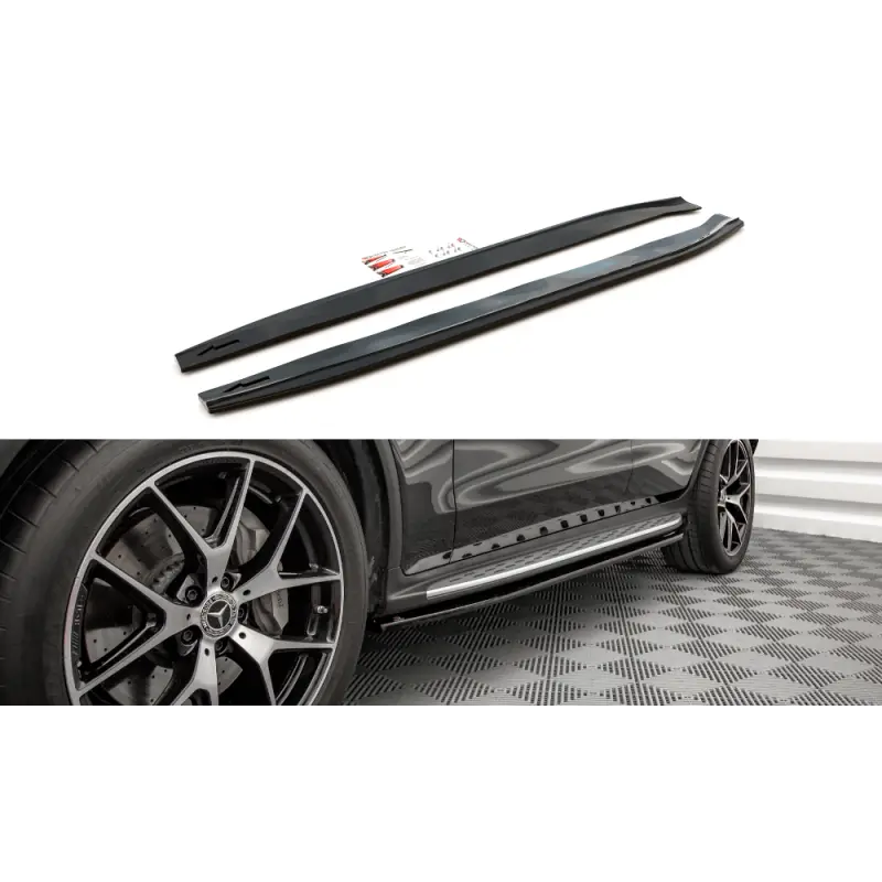 RAJOUTS DES BAS DE CAISSE MERCEDES-BENZ GLC X253 C253 - MAXTON DESIGN - FINITION NOIR BRILLANT Paiement Sécurisé