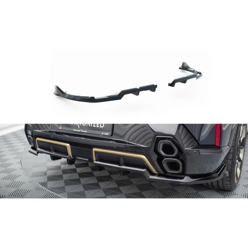 CENTRAL ARRIERE SPLITTER (AVEC UNE BARRE VERTICALE) BMW XM G09 - MAXTONDESIGN - FINITION NOIR BRILLANT Bon Marché