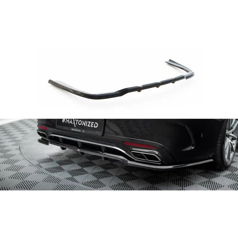 ARRIERE SPLITTER (AVEC UNE BARRE VERTICALE) MERCEDES-BENZ S COUPE AMG-LINE C217 FACELIFT - MAXTONDESIGN - FINITION NOIR BRILLANT Meilleur Prix