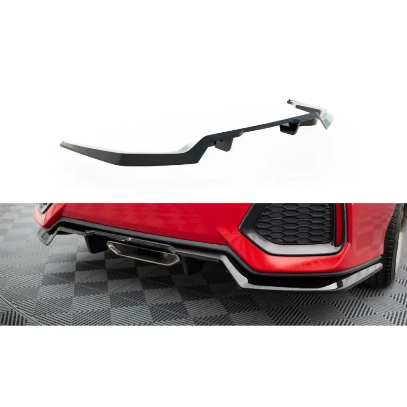 ARRIERE SPLITTER (AVEC UNE BARRE VERTICALE) HONDA CIVIC SI MK10 - MAXTONDESIGN - FINITION NOIR BRILLANT Expédié Aujourd’hui